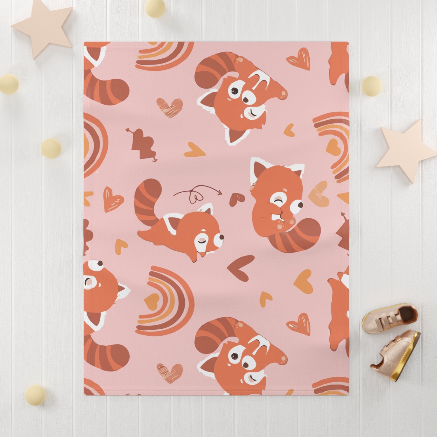 Fox Pattern Soft Fleece Baby Blanket