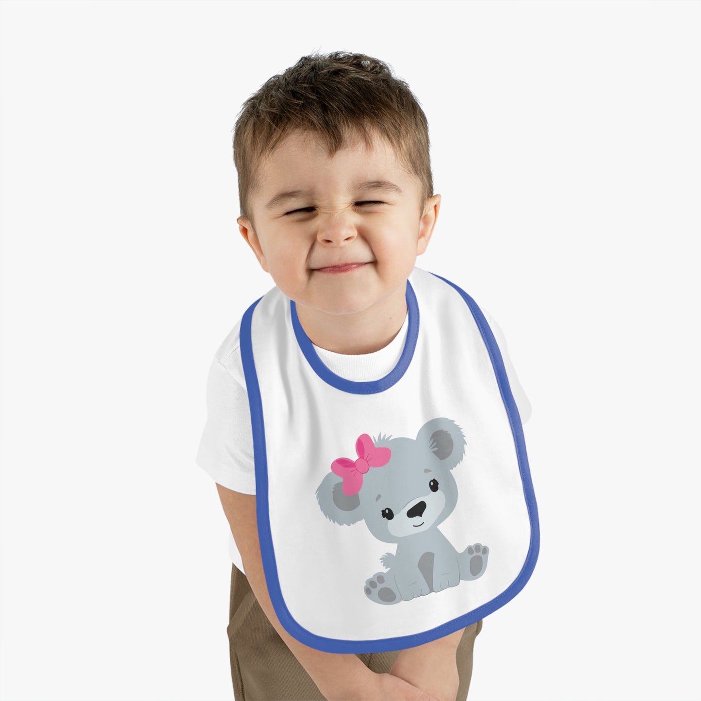 Baby Animal Contrast Trim Jersey Bib