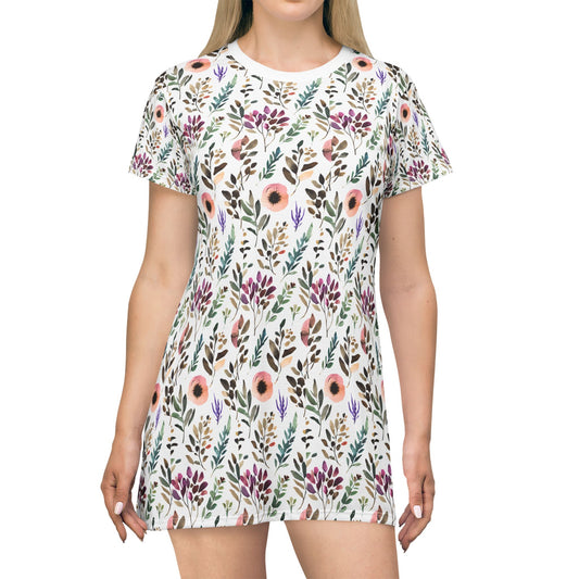 Stylish All-Over Print T-Shirt Dress – Comfort Meets Fashion!