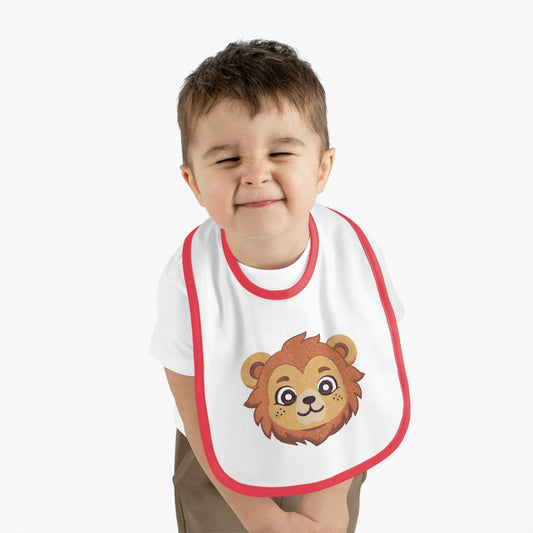 Lion Baby Contrast Trim Jersey Bib