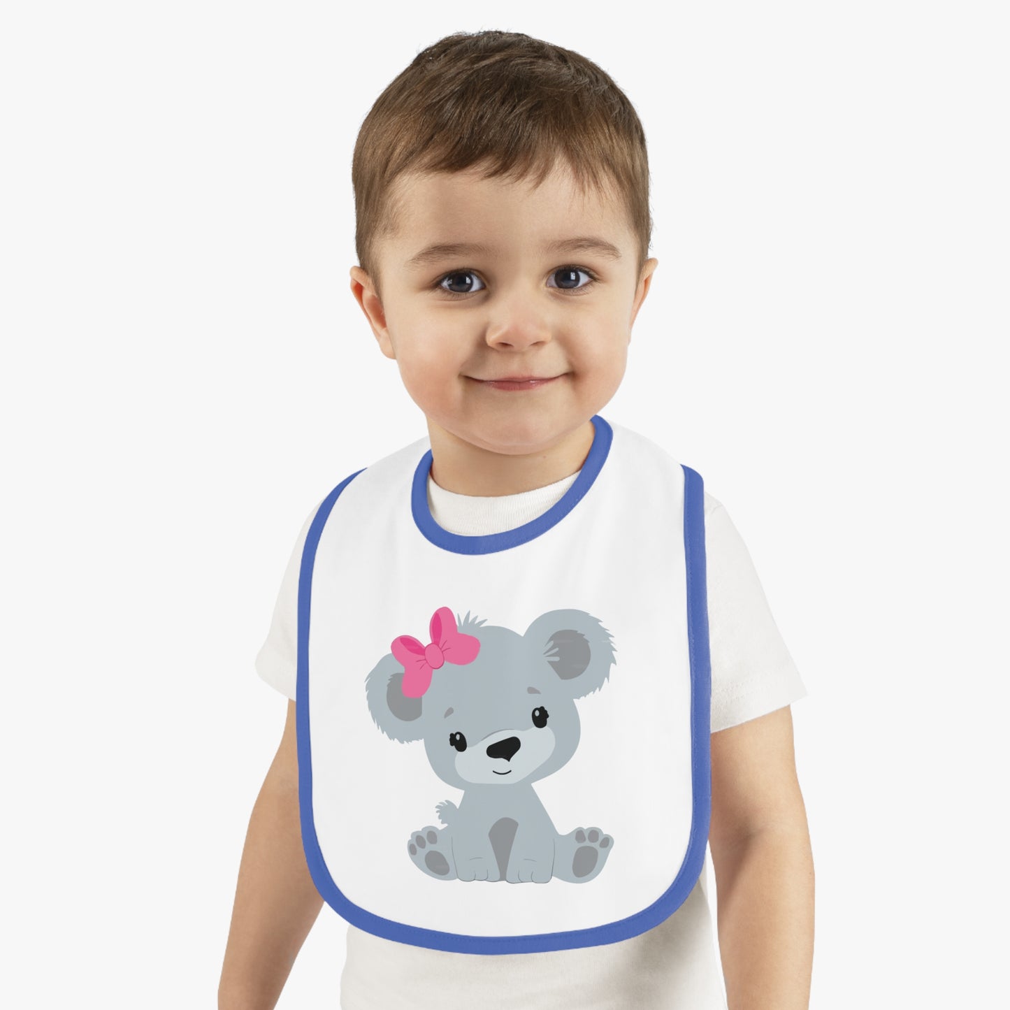 Baby Animal Contrast Trim Jersey Bib